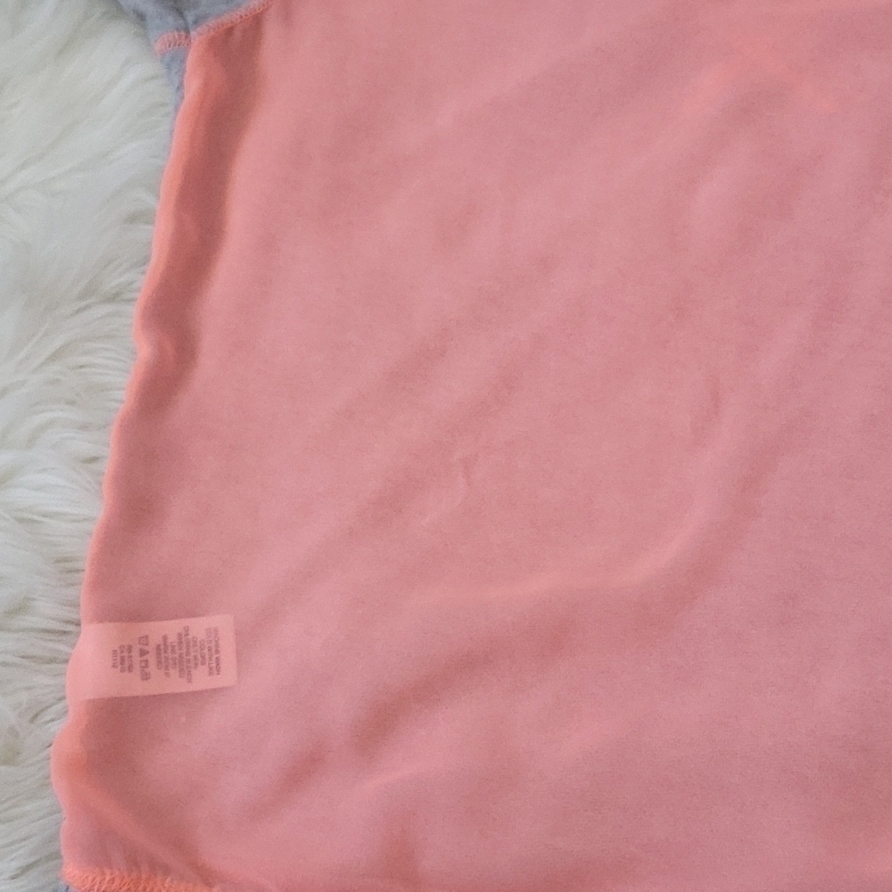 Maurices mixed material heather gray and hot coral colored sheer back tee - Picture 11 of 15
